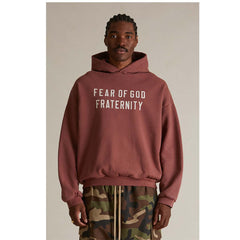 Fear of God Essentials Crimson Heavy Fleece Hoodie